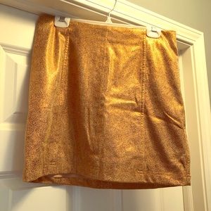 NWT Free People rose gold shimmer mini skirt. Sz10